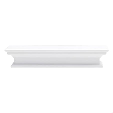 Homeroots 23 in. Classic White Floating Wall Shelf 397787